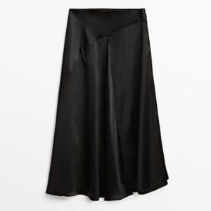 NWT MASSIMO DUTTI SATIN SKIRT WITH SLIT